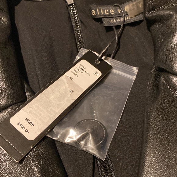 Alice + Olivia Kylie Faux Leather Blazer Dress Tuxedo Romper - Picture 15 of 16